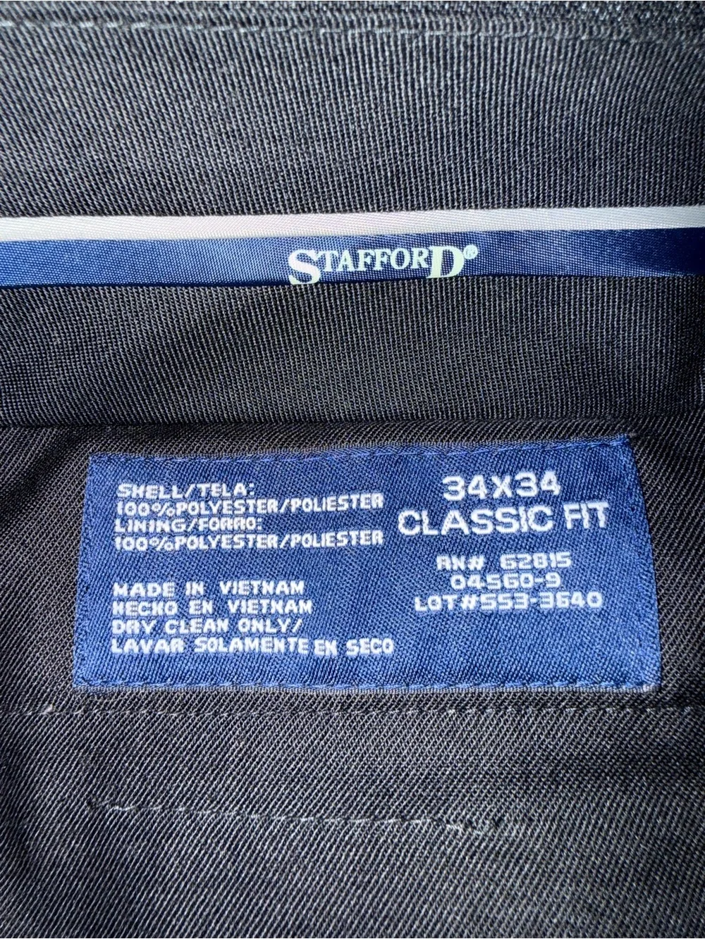 Stafford Men's Black Two-Piece Suit - Blazer & Trousers